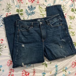 Old Navy OG Straight High Rise Distressed Jeans
